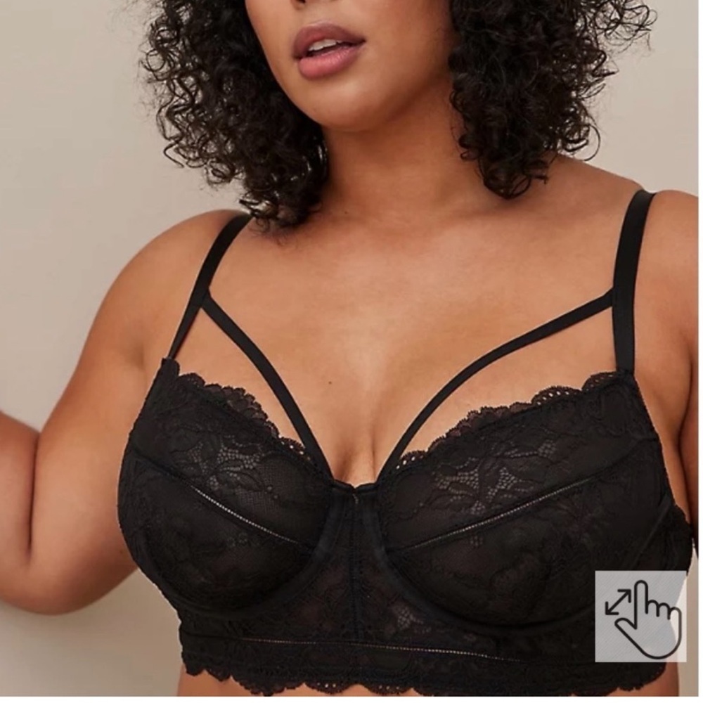 Torrid Black Strappy Lace Bra
